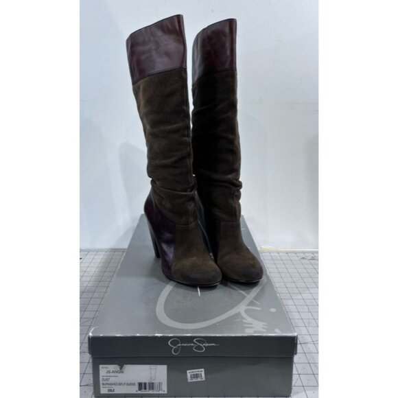Jessica Simpson JS-Angie Women's 8Sz. Dust Burnished Split Suede Knee-High Boots - Picture 2 of 10